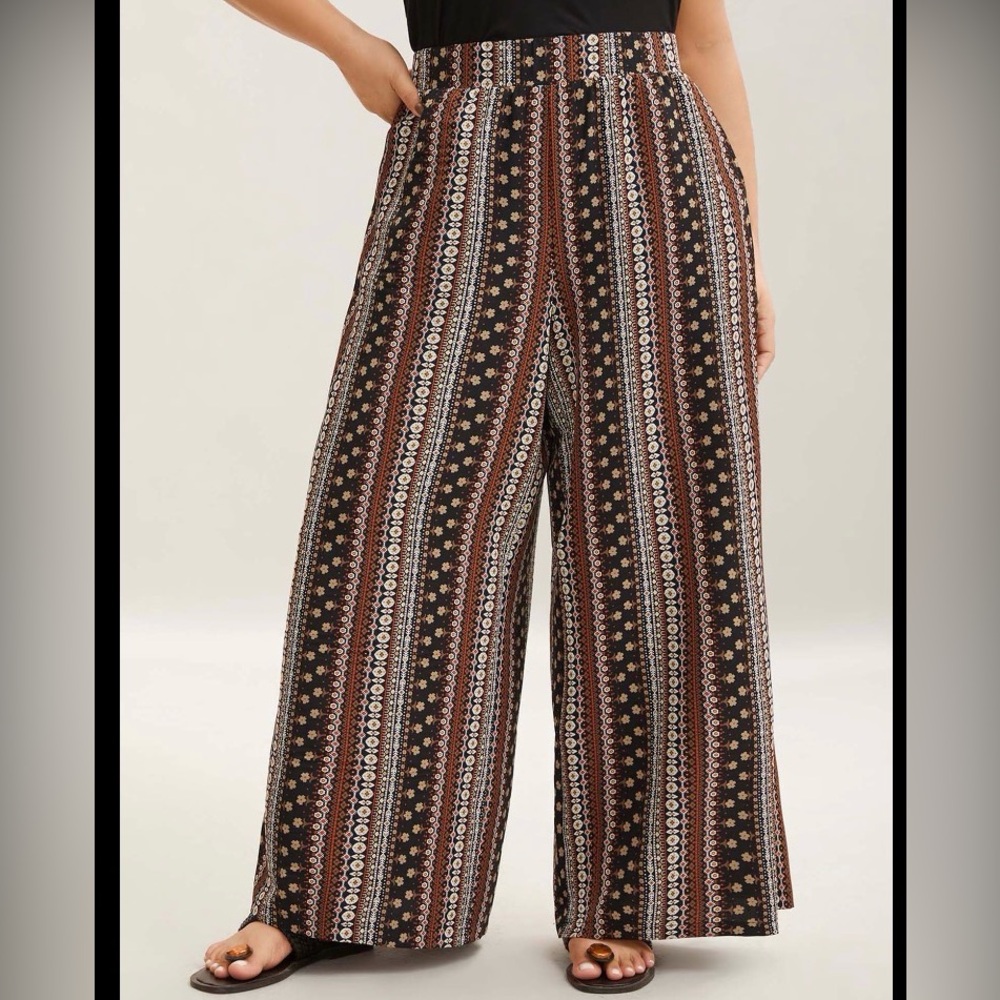 Bohemian Wide-Leg Pants - - Picture 2 of 9